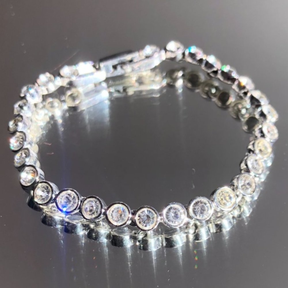 Swarovski Crystal and Rhodium Classic Tennis Bracelet